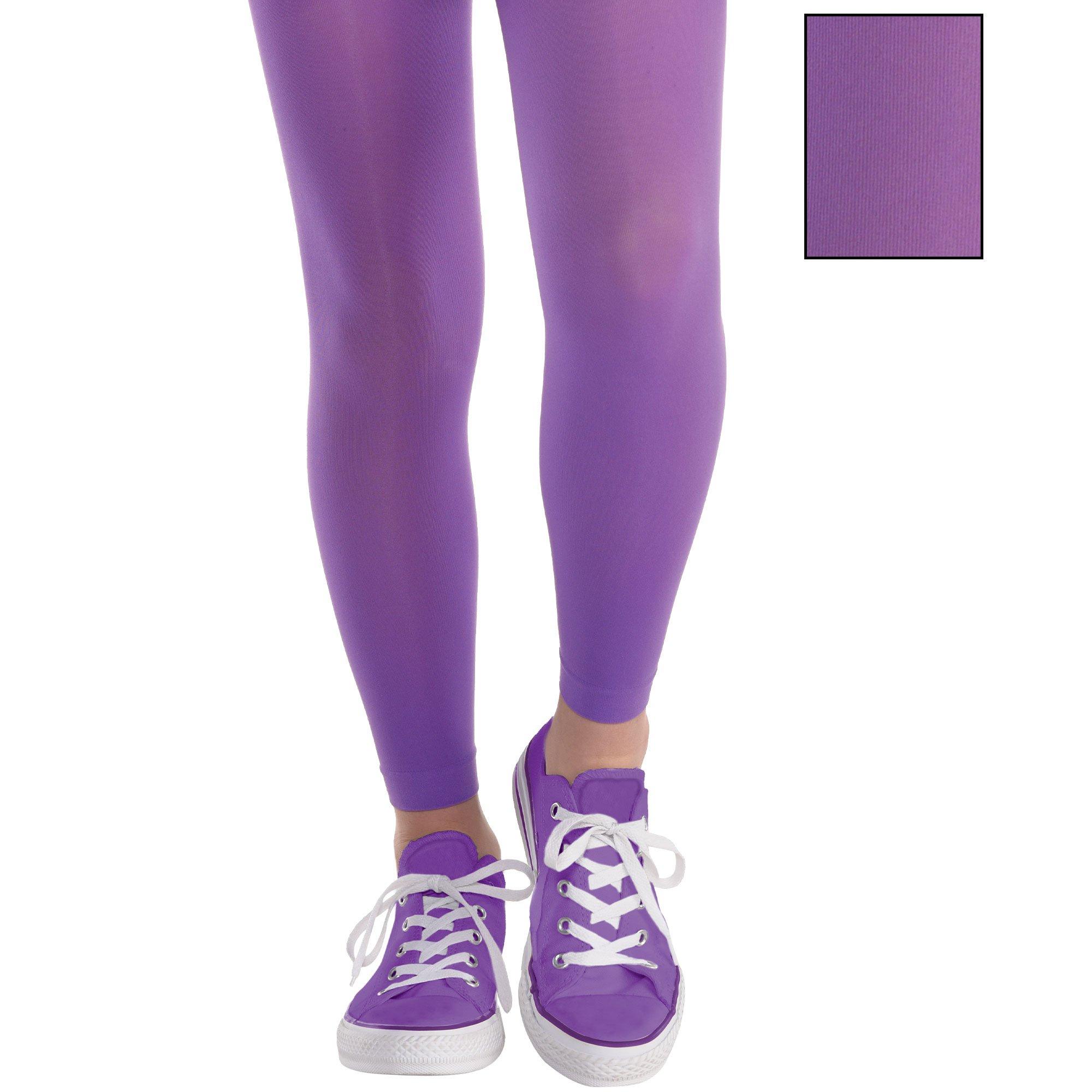 Opaque Footless Grape Coloured Tights