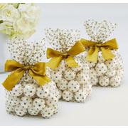 Gold Polka Dot Treat Bags with Bows 12ct