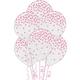 6ct, 12in, Transparent & Pink Dot Balloons