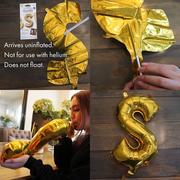 Air-Filled Gold Happy B-Day Letter Balloon Banners 2ct