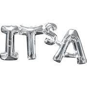 Air-Filled Silver It's A Letter Balloon Banner, 9in