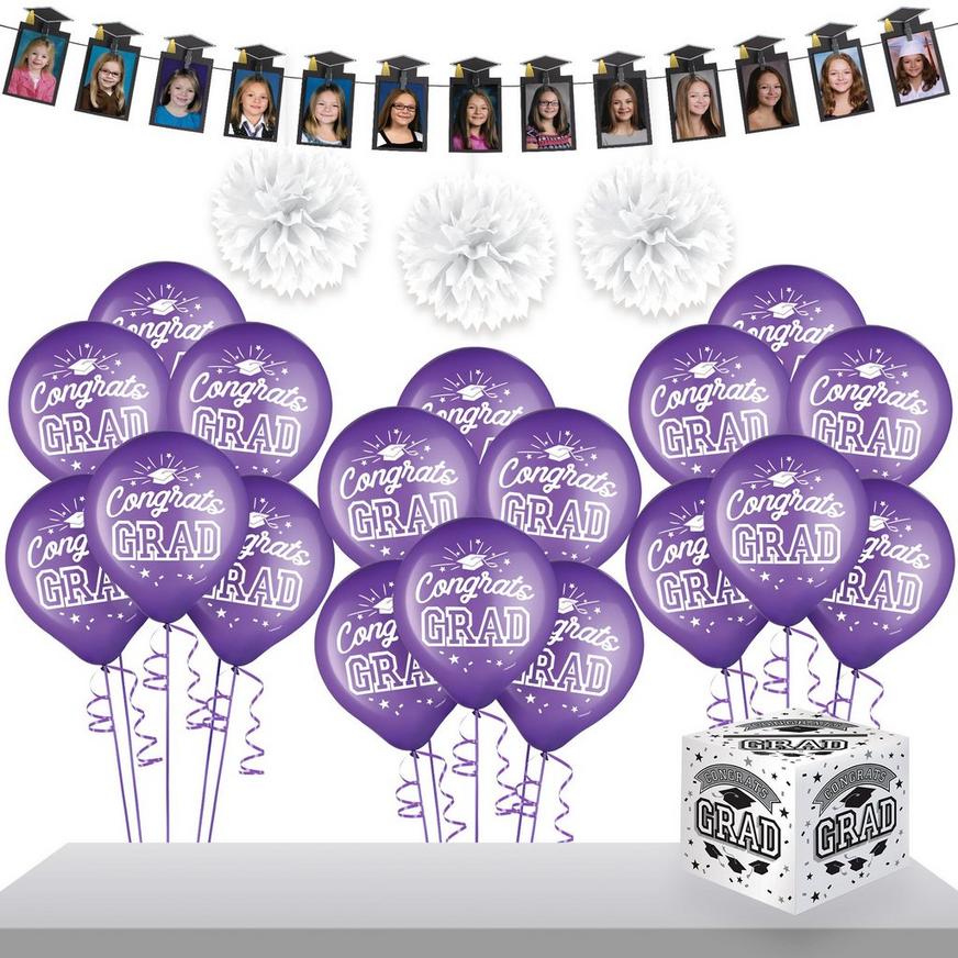 Purple Congrats Grad Graduation Gift Table Decorating Kit