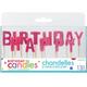 Glitter Pink Happy Birthday Toothpick Candle Set 13pc