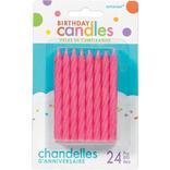 Glitter Pink Spiral Birthday Candles 24ct
