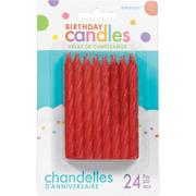 Glitter Red Spiral Birthday Candles 24ct