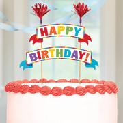 Multicolor Happy Birthday Banner Cake Topper