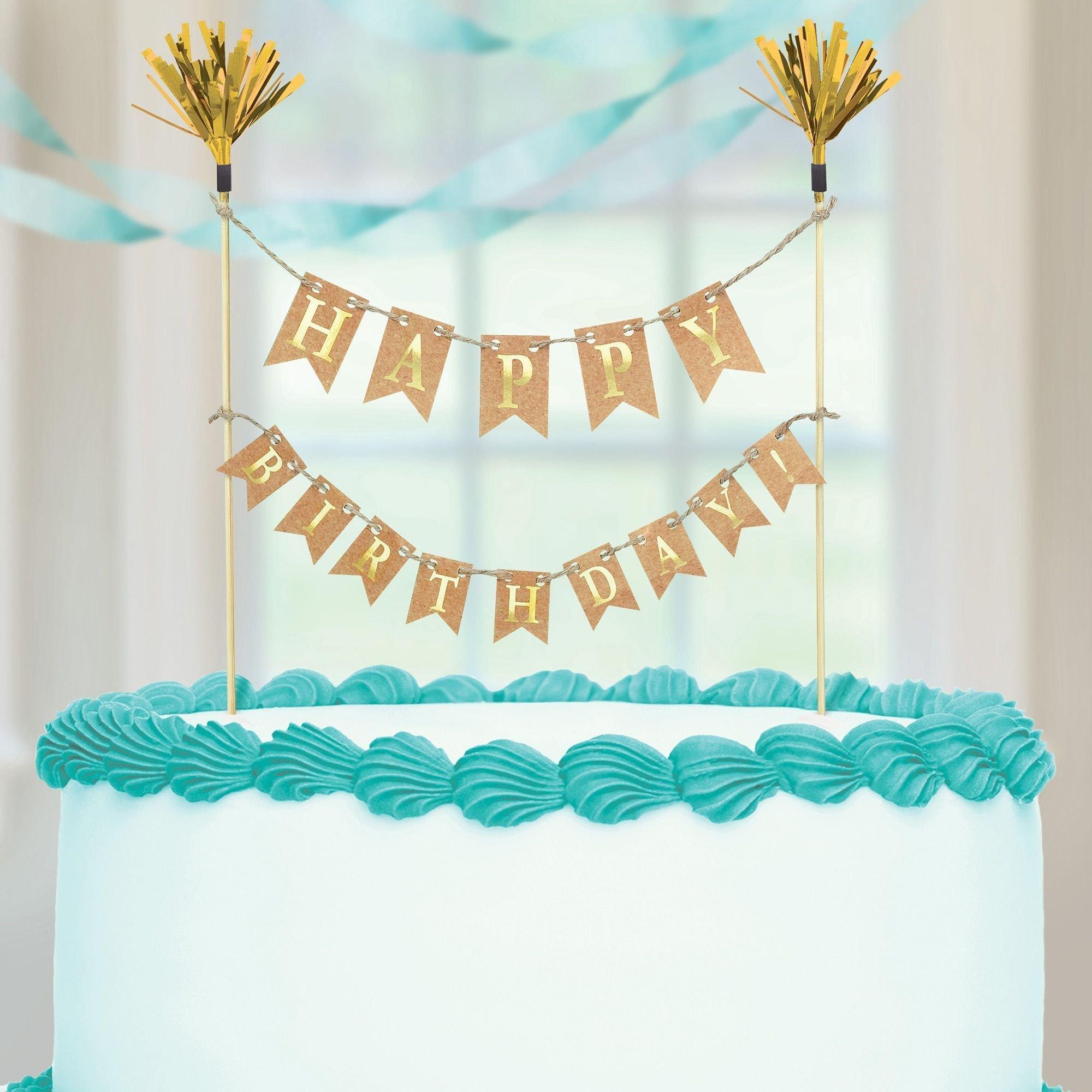 Happy Birthday Pennant Banner Cake Topper