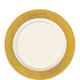 Cream Prismatic Gold Border Premium Plastic Lunch Plates 20ct
