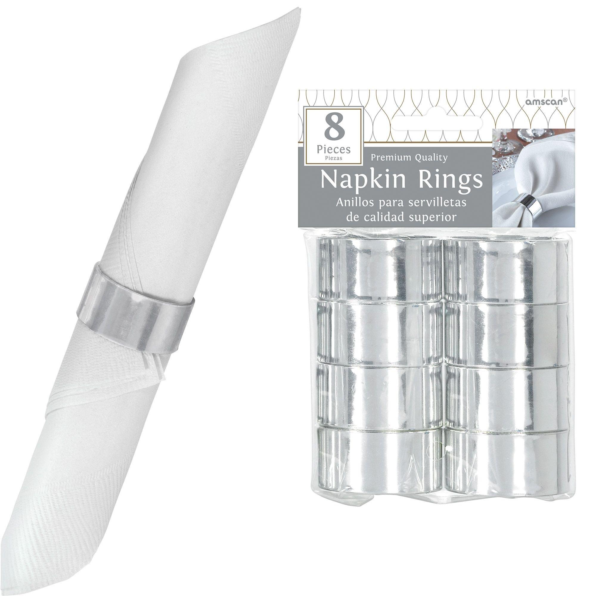 Silver Napkin Rings 8ct Party City