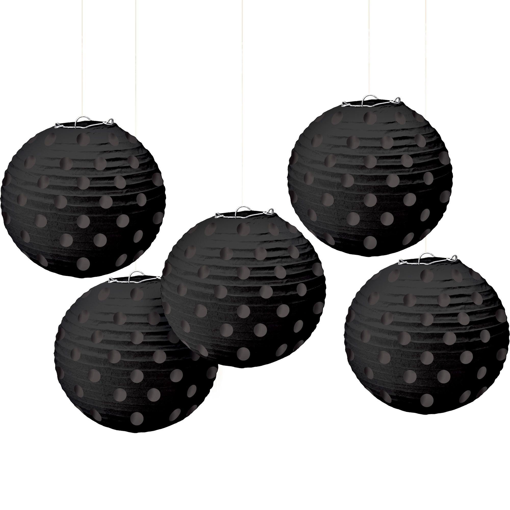 Mini Polka Dot Paper Lanterns 5ct