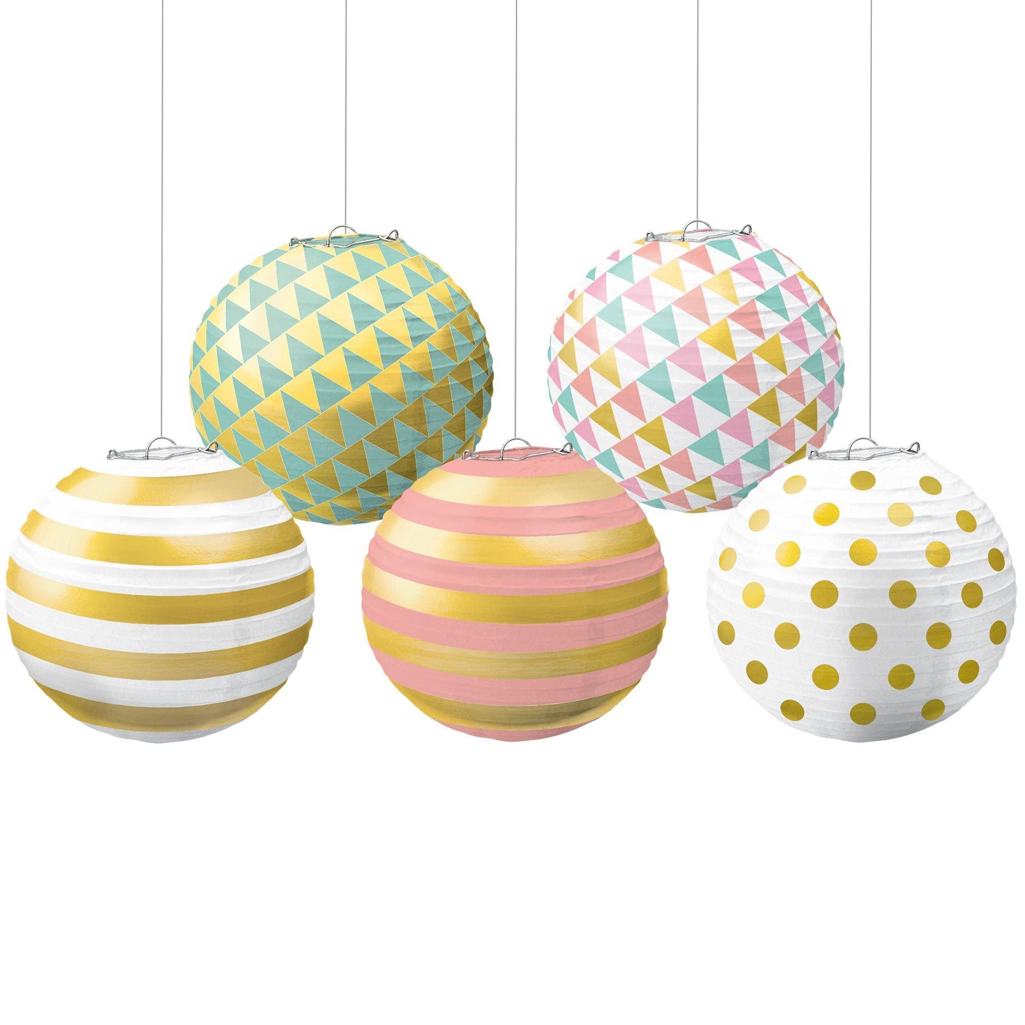 Mini Polka Dot Paper Lanterns 5ct