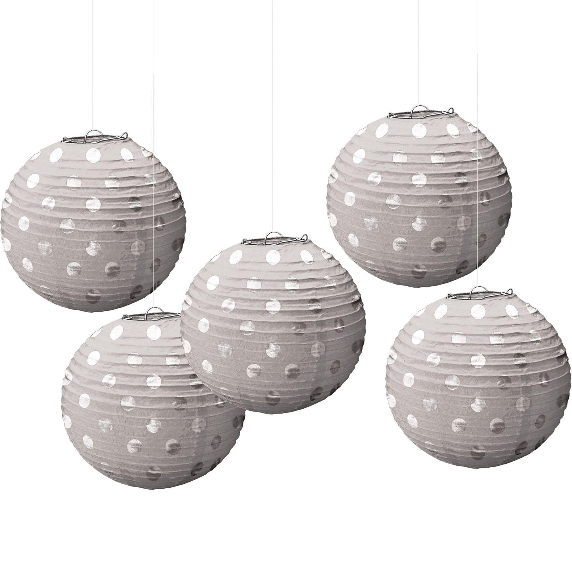 Mini Polka Dot Paper Lanterns 5ct