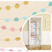 Pastel & Gold String Decorations 6ct