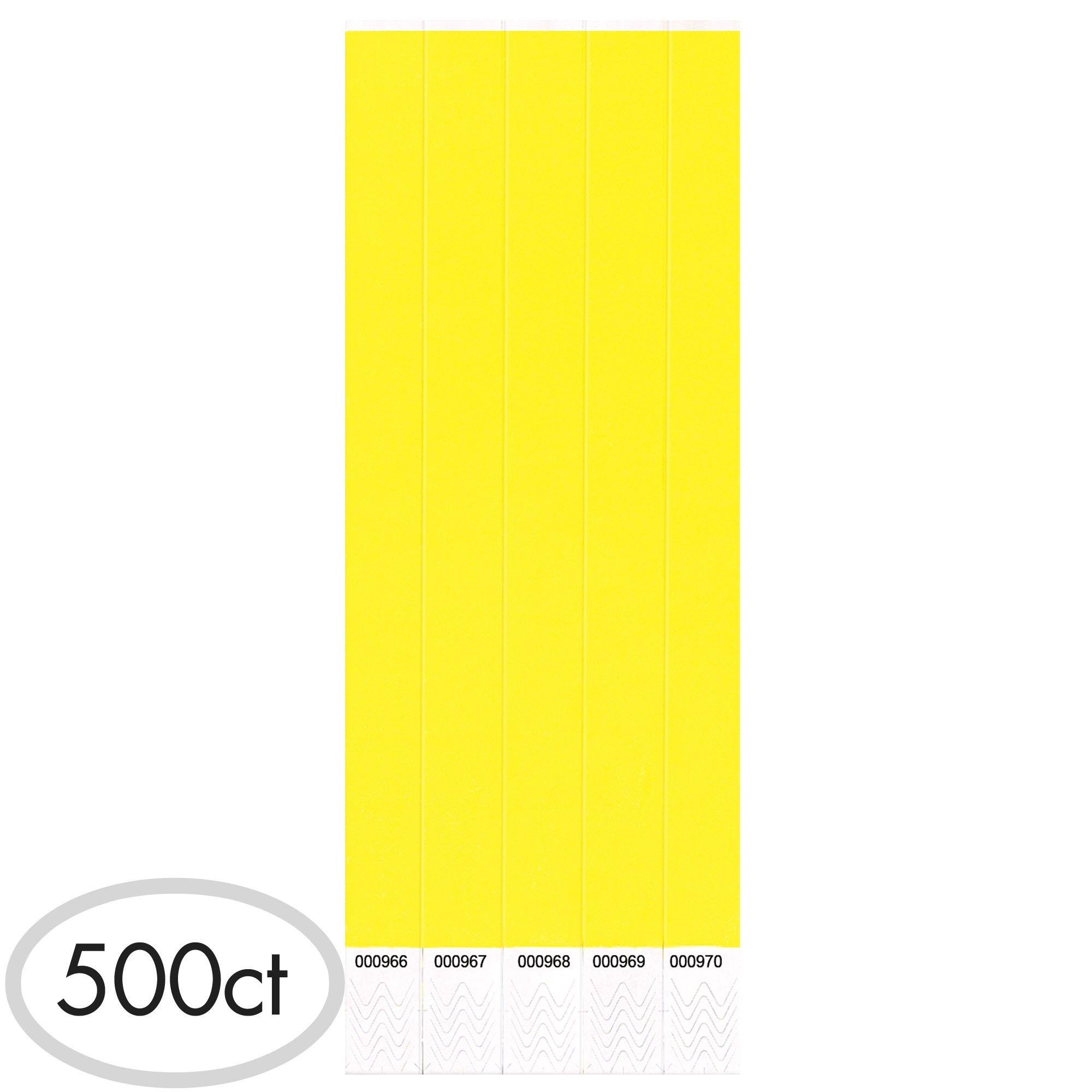 Neon Yellow Paper Wristbands 500ct