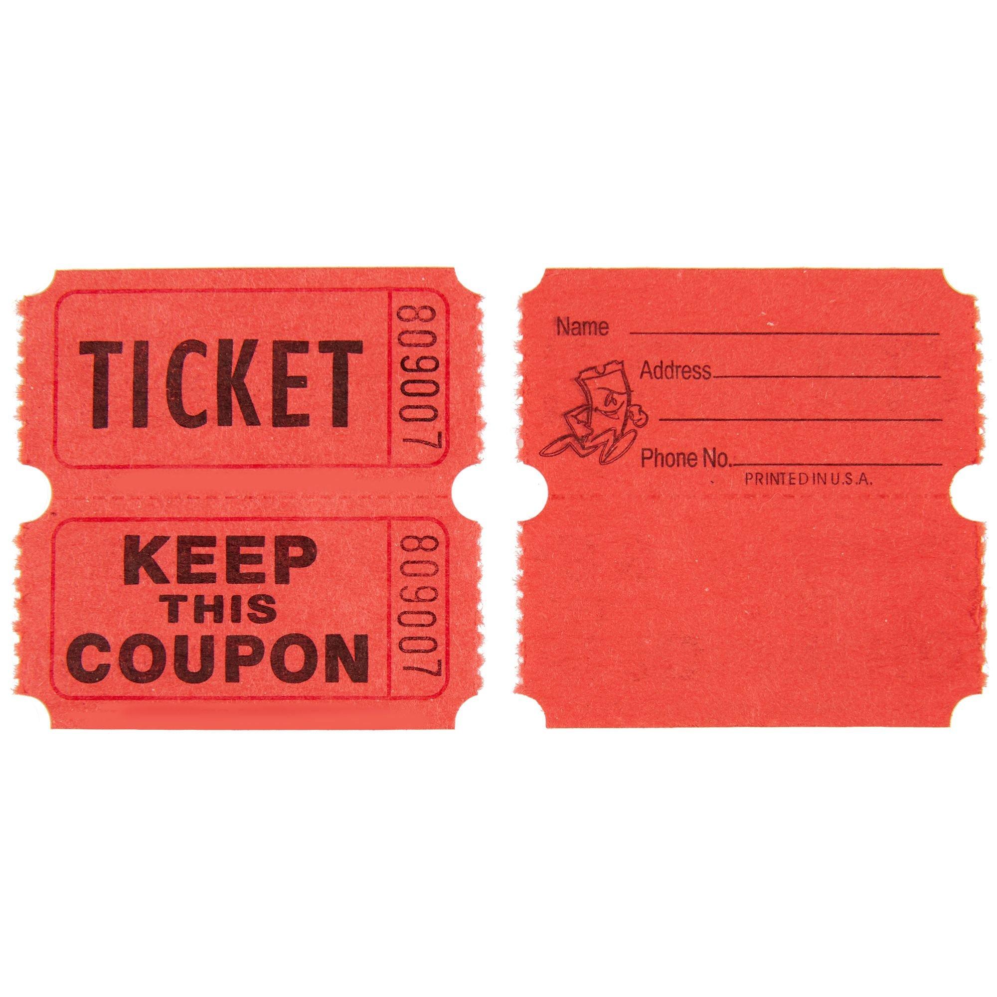 Red Raffle Tickets : Roll Of 1000