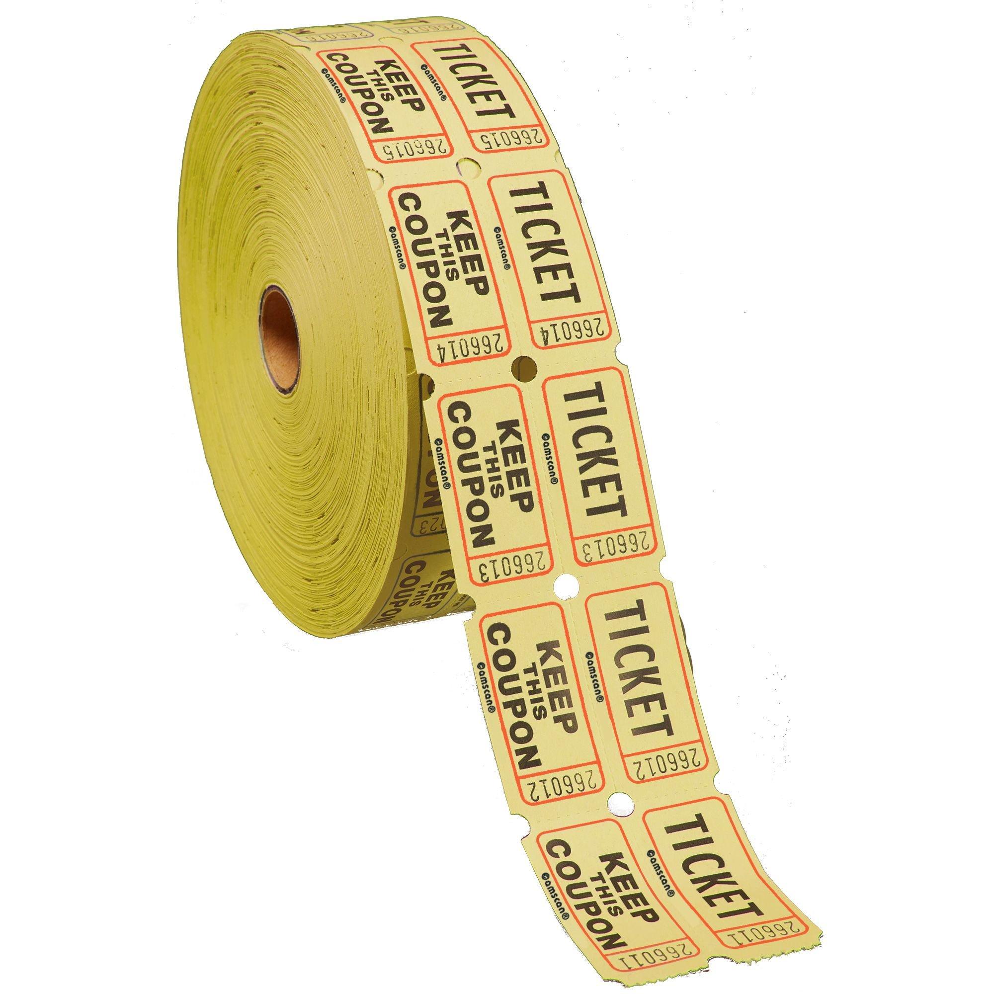 Yellow Double Roll Raffle Tickets 2000ct