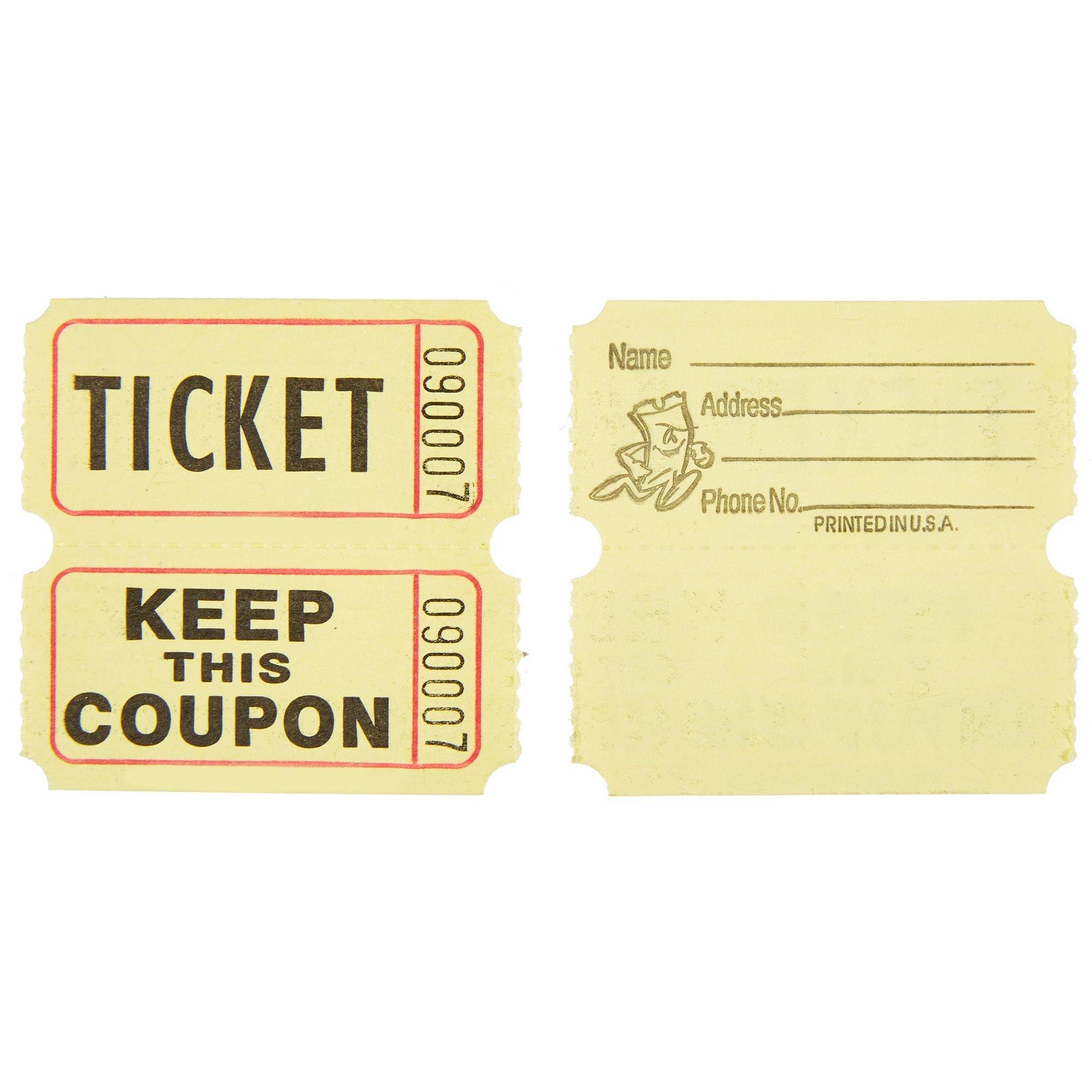thumbnail image 2 of S Yellow Double-Sided Raffle Ticket Roll: 2000 Consecutively... 2 of 10