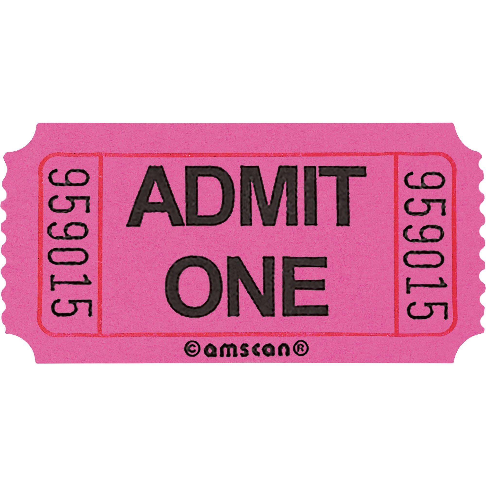 Pink Admit One Single Roll Tickets, 1000ct Party City