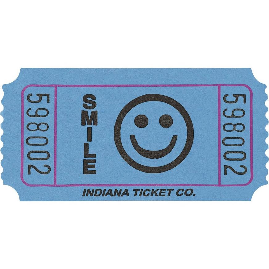 Blue Smiley Double Roll Tickets, 1000ct