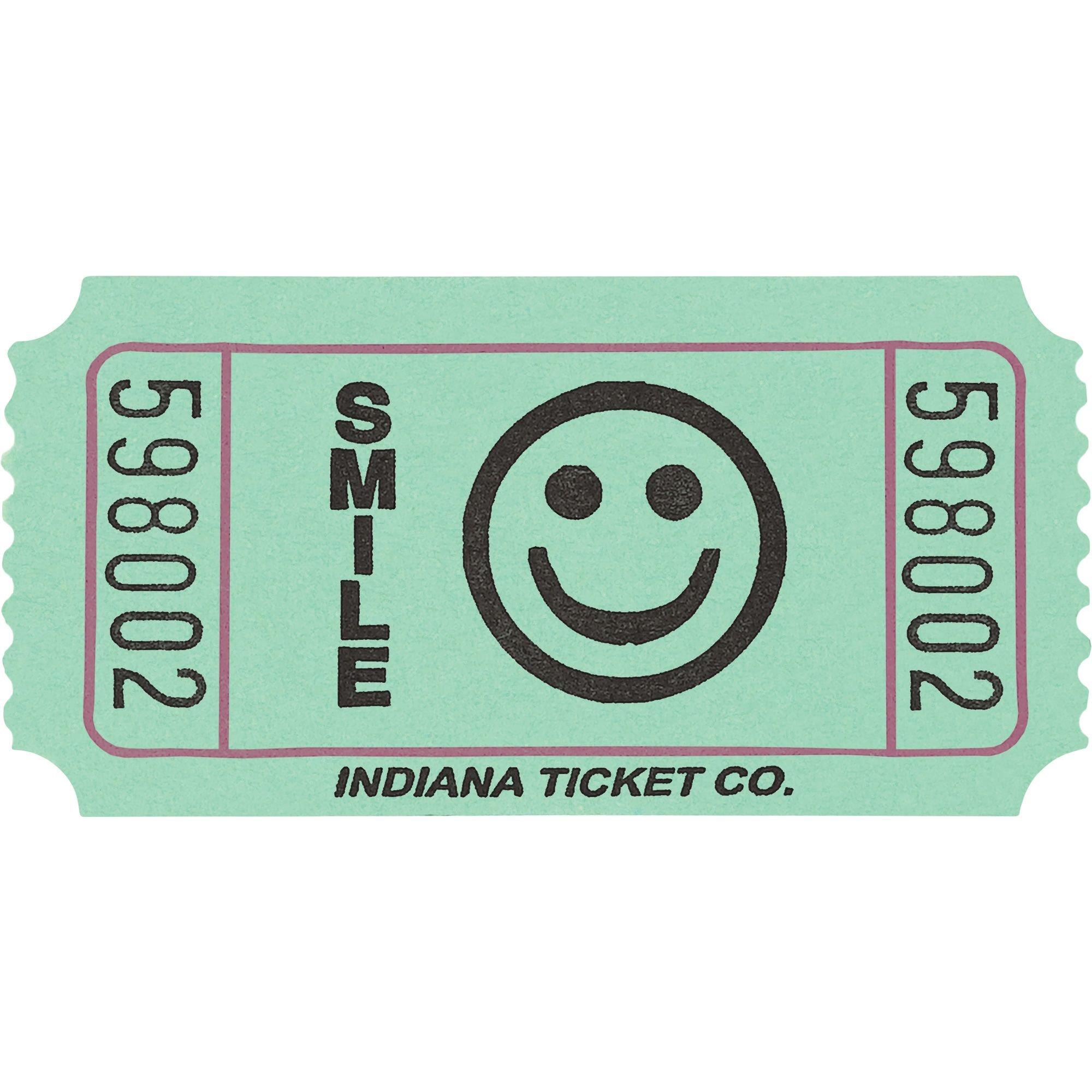 Green Smiley Double Roll Tickets, 1000ct Party City