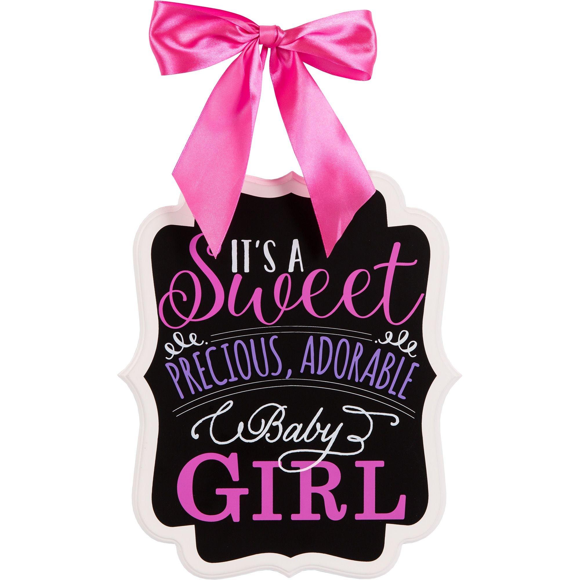 It's a Girl Baby Shower Chalkboard Sign 9in x 11in Party City