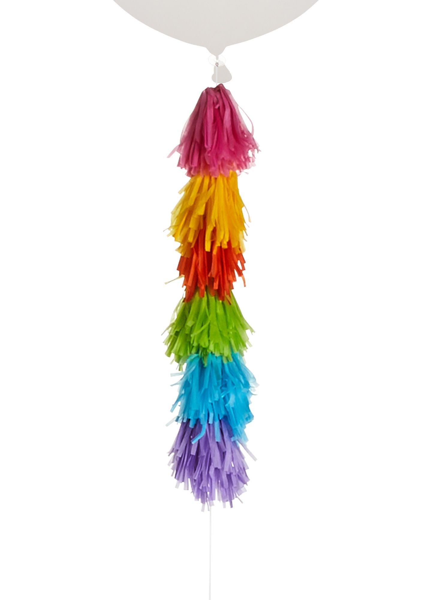 Jumbo Balloon & Tassel Tail - Pastel Rainbow