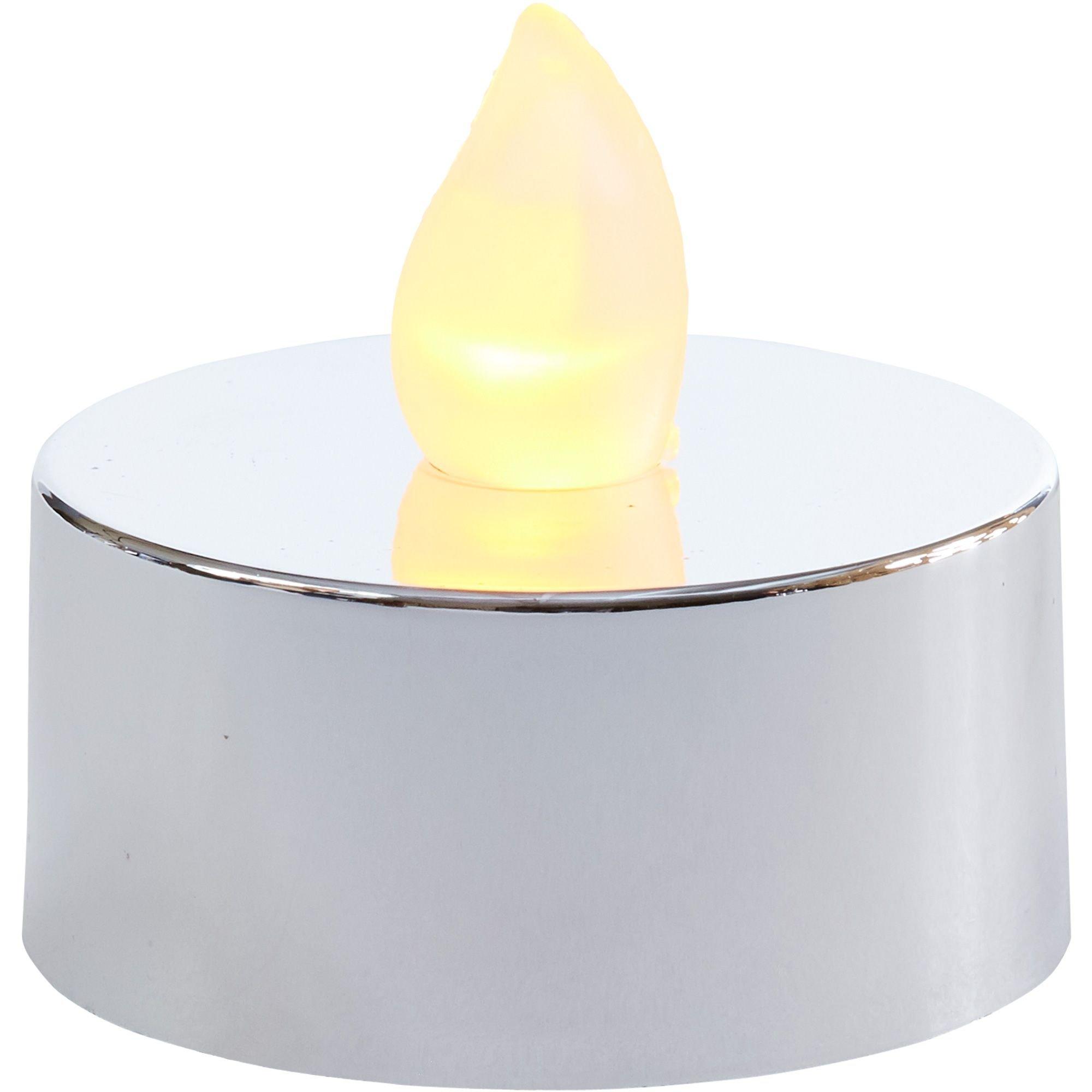 Metallic Silver Tealight Flameless LED Candles 18ct