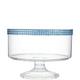 Small Caribbean Blue Rhinestone Clear Plastic Trifle Container