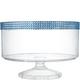 Large Caribbean Blue Rhinestone Clear Plastic Trifle Container