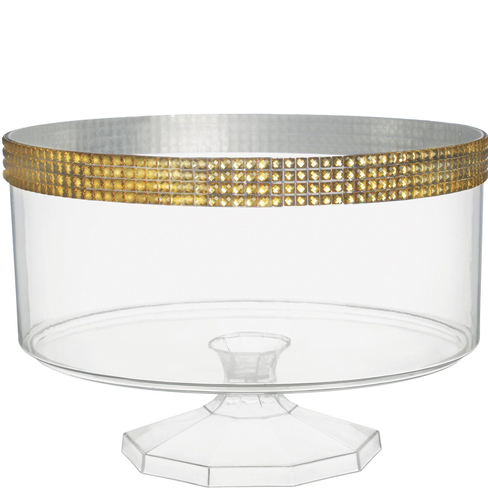 Gold Rhinestone Clear Plastic Trifle Container, 80oz Party City