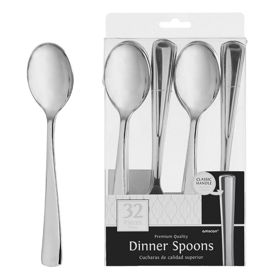 Premium Plastic Dinner Spoons 32ct