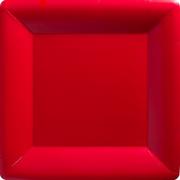 Red Paper Square Dinner Plate, 10.25in, 50ct