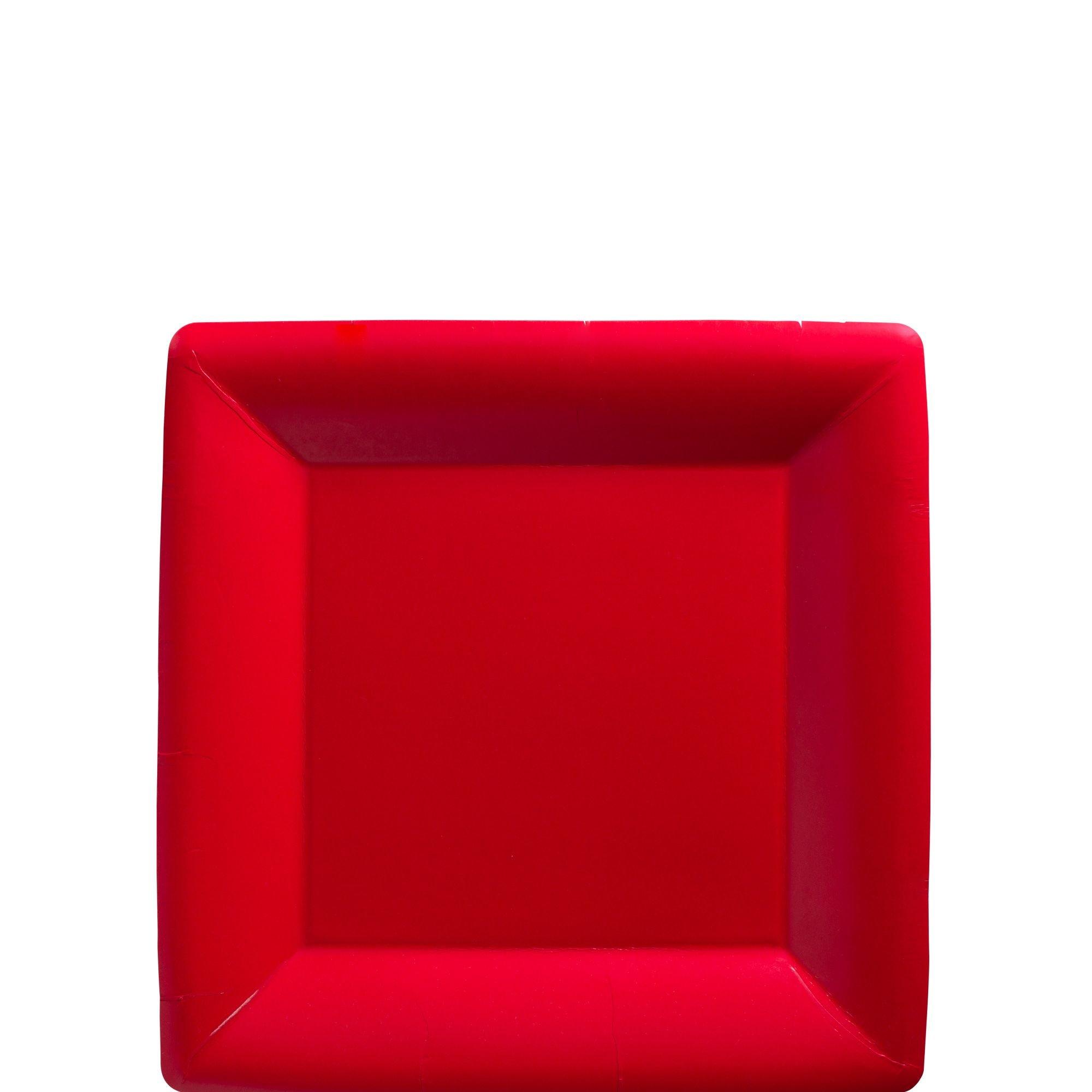 Big Party Pack Red Paper Square Dessert Plates 50ct Party City