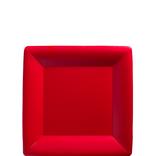 Red Paper Square Dessert Plates, 7in, 50ct