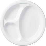 Red Plastic Divided Dinner Plates, 10.25in 50ct