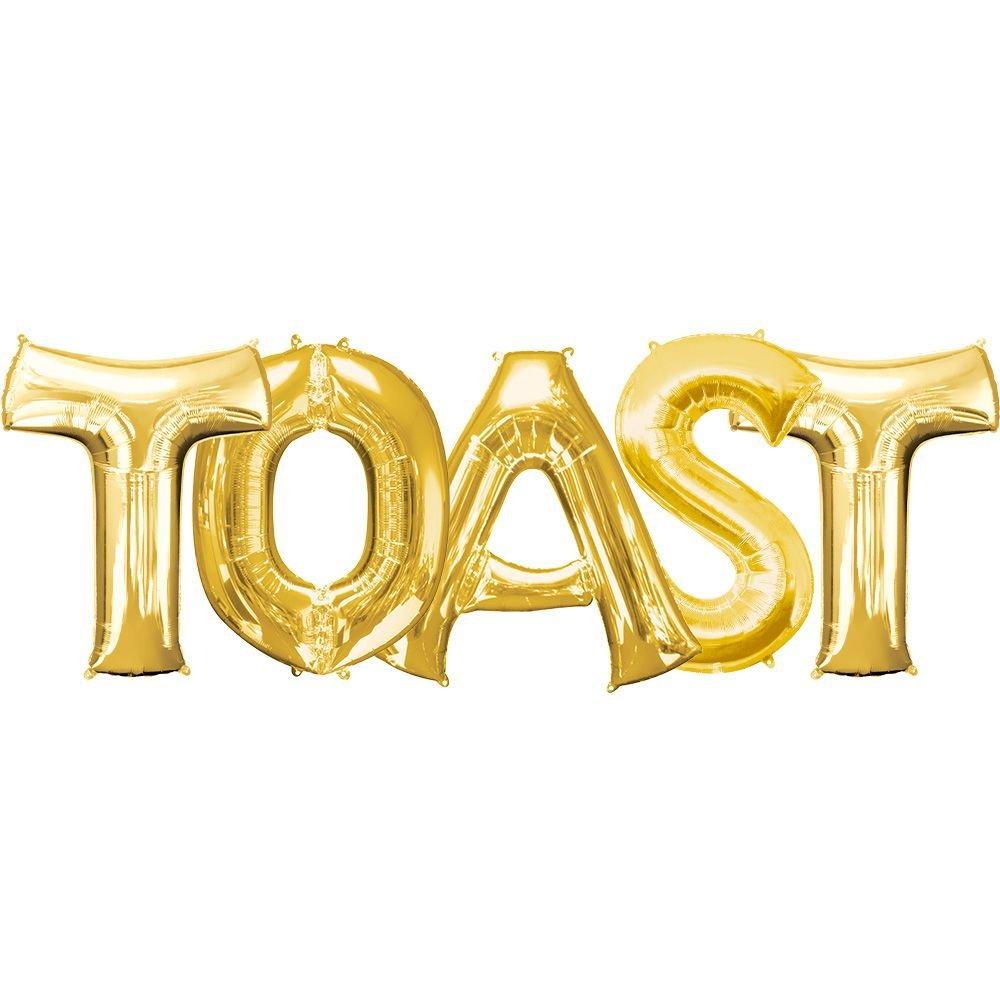 Toast Balloon Phrase, 34in, 5pc Party City
