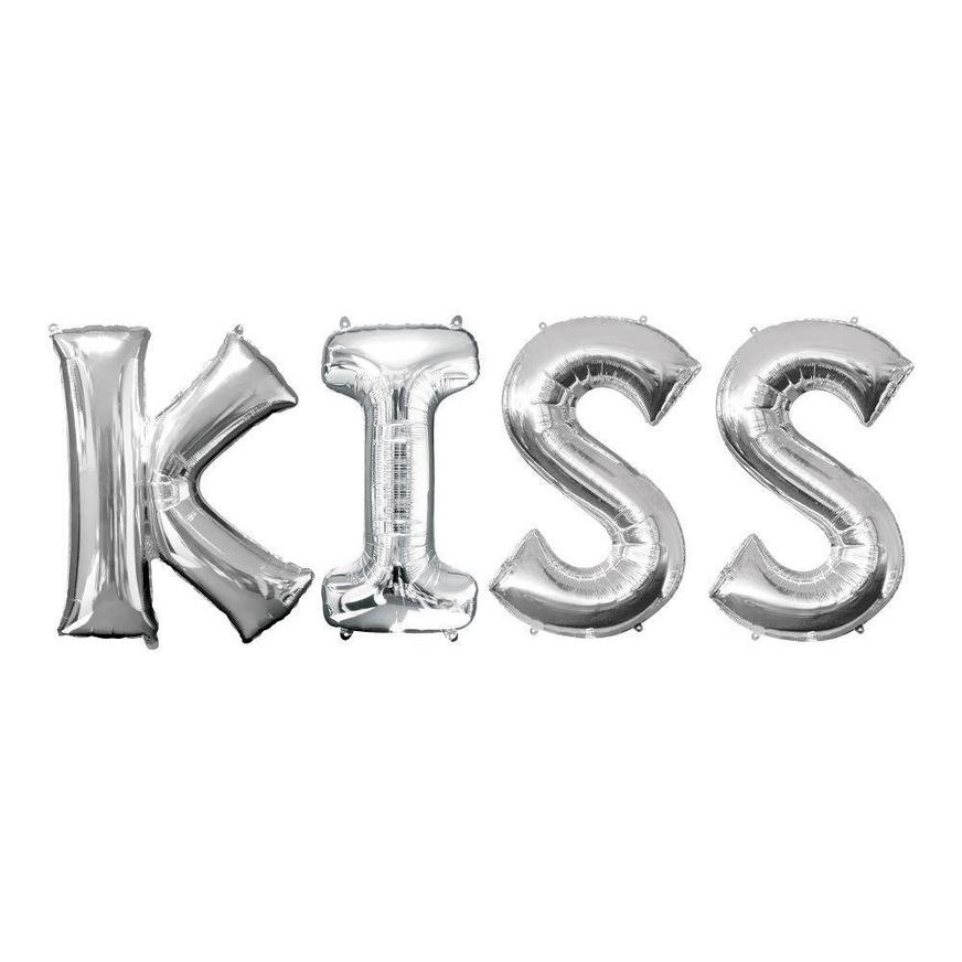Rose Gold Kiss Balloon Phrase, 34in Letters