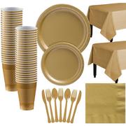 Gold Paper Tableware Kit for 50 Guests