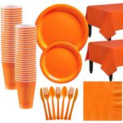 Orange Paper Tableware Kit for 50 Guests