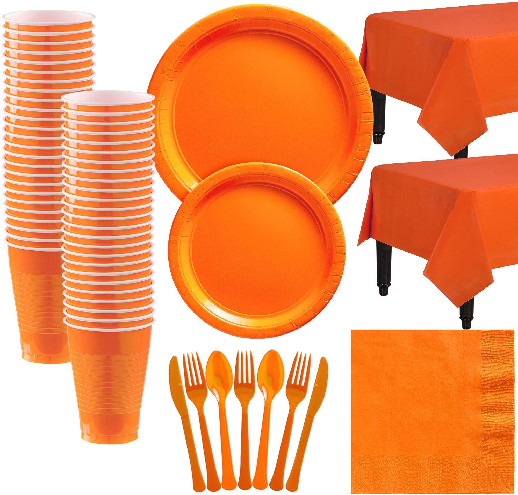 Restaurantware Orange Paper Party Supply Sets, (200 Pieces) 12 Ounces, Adult Unisex, Size: One Size
