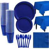 Royal Blue Paper Tableware Kit for 50 Guests