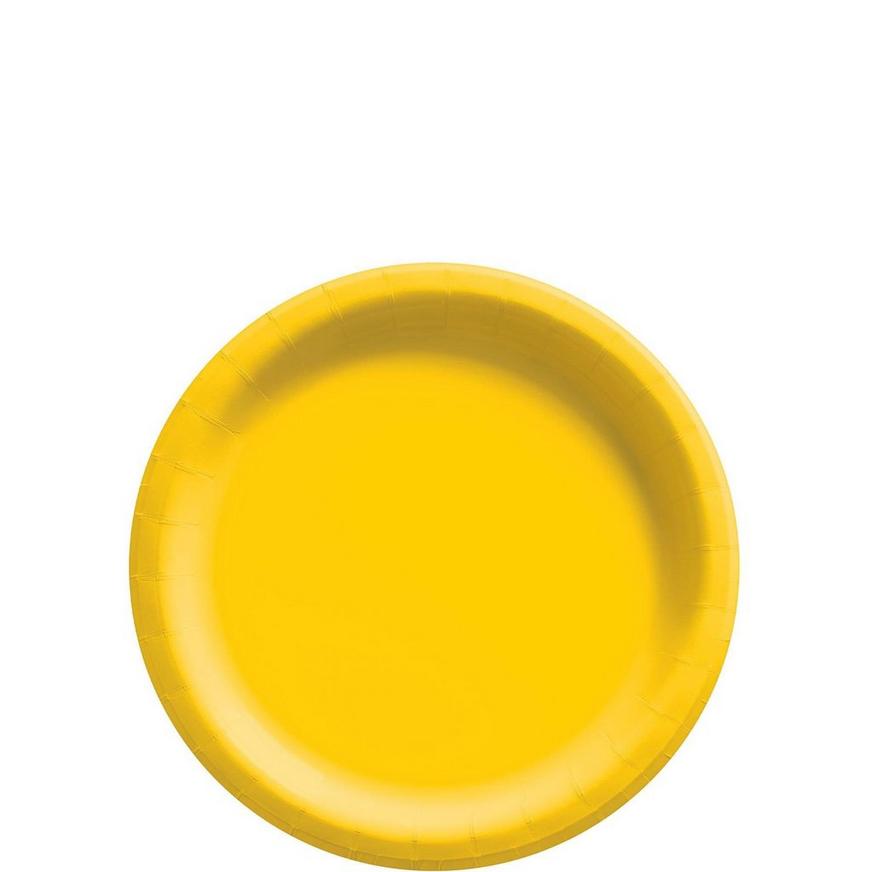 Sunshine Yellow Paper Tableware Kit for 50 Guests