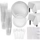 Clear Plastic Tableware Kit for 50 Guests