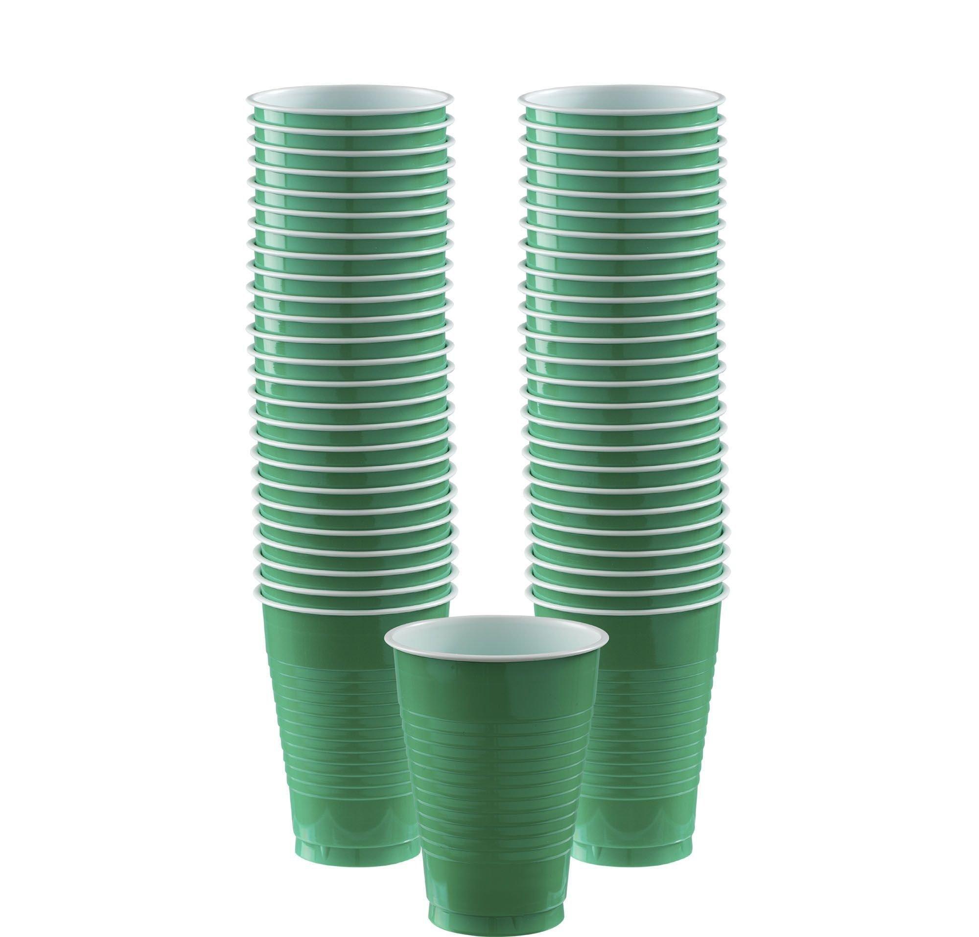 Festive Green Plastic Tableware Kit for 50 Guests