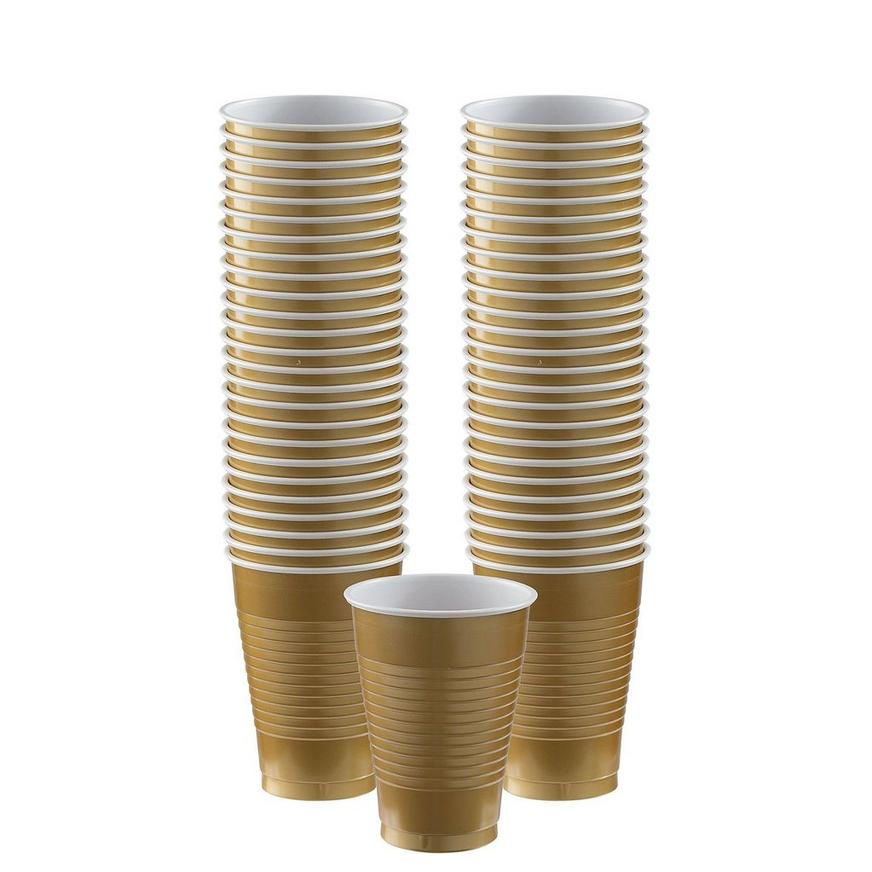 Gold Plastic Tableware Kit for 50 Guests