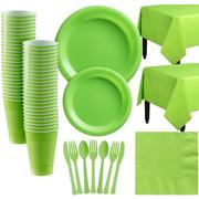 Kiwi Green Plastic Tableware Kit for 50 Guests
