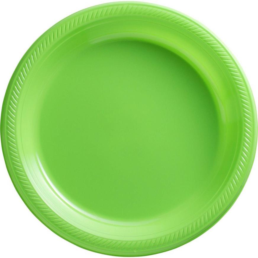 Kiwi Green Plastic Tableware Kit for 50 Guests