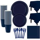 True Navy Blue Plastic Tableware Kit for 50 Guests