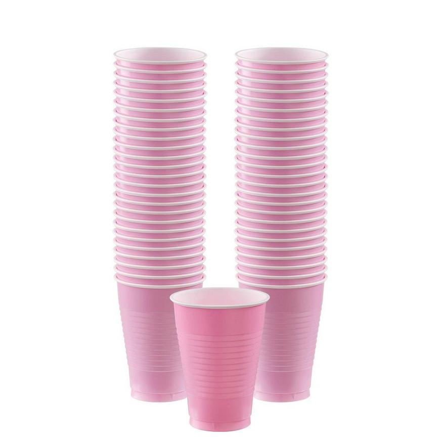 New Pink Plastic Tableware Kit for 50 Guests