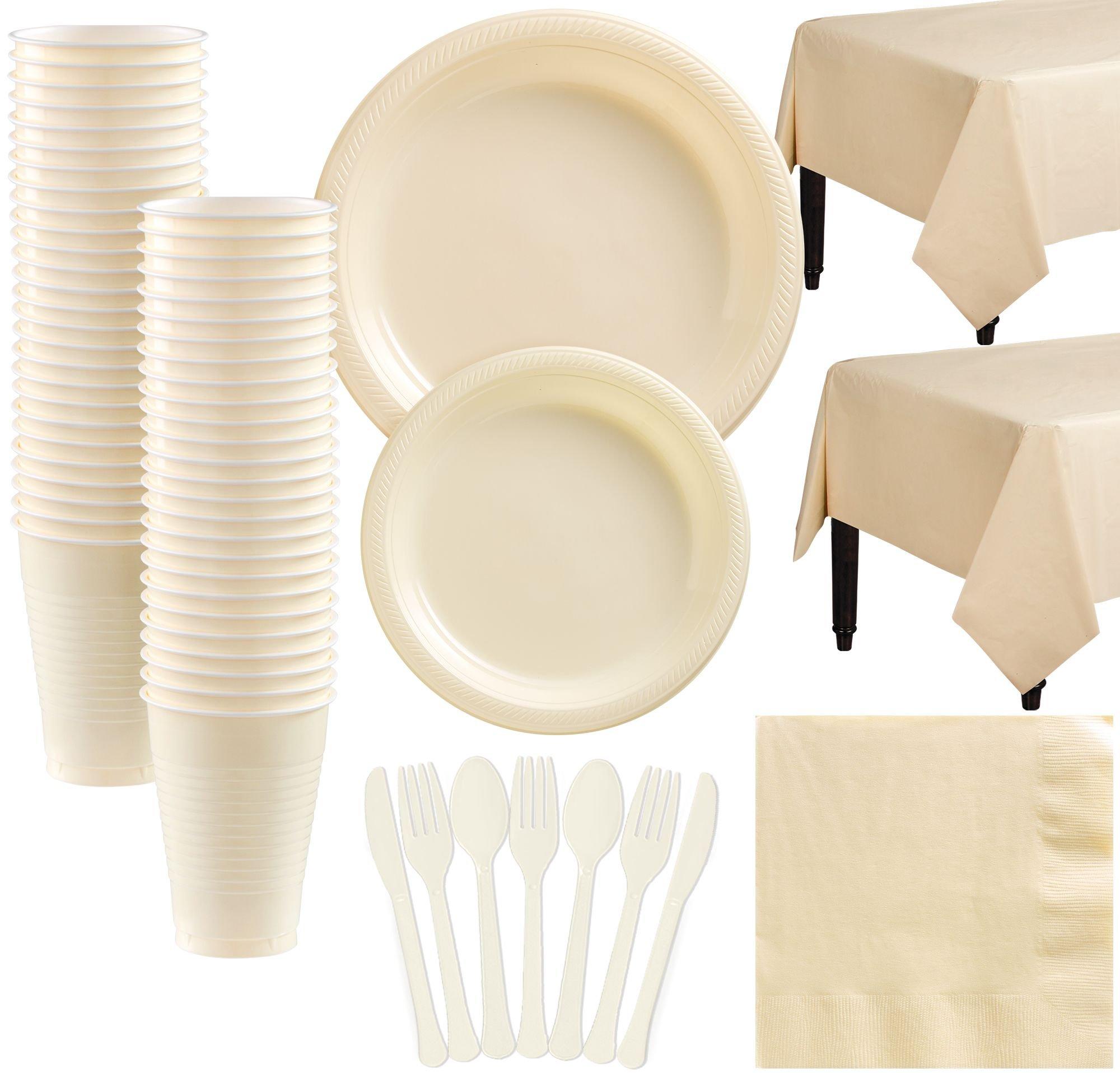 Plastic Tableware Kit for 50 Guests